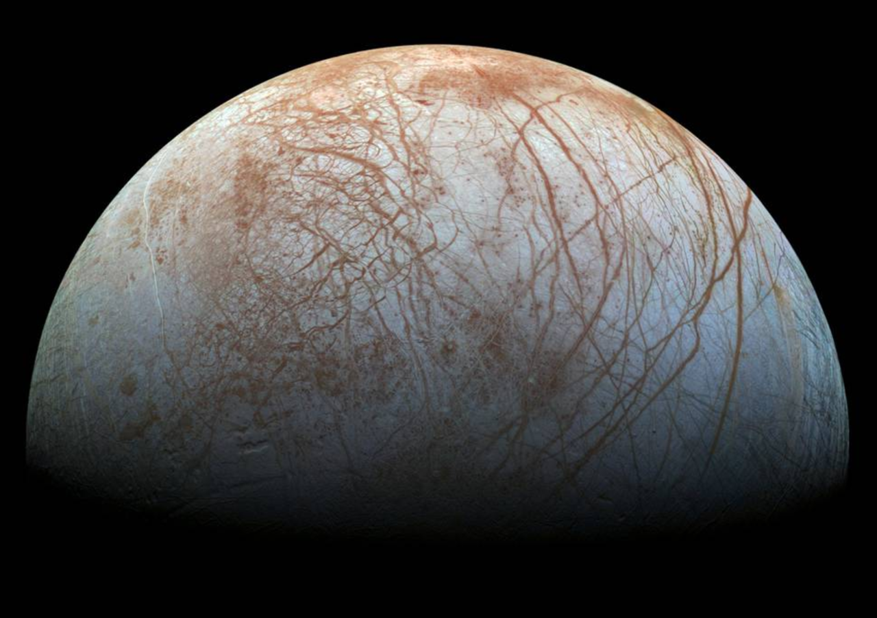 cracked surface of europa