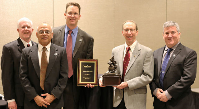Members of the Dawn mission accept the 2015 Robert J. Collier Trophy recognition.