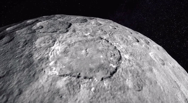 The images come from Dawn's first mapping orbit at Ceres