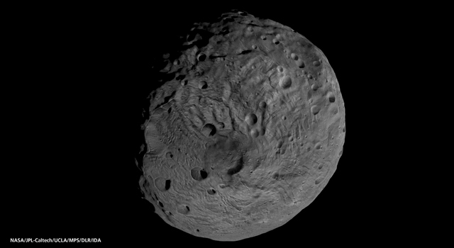 The south pole of the giant asteroid Vesta