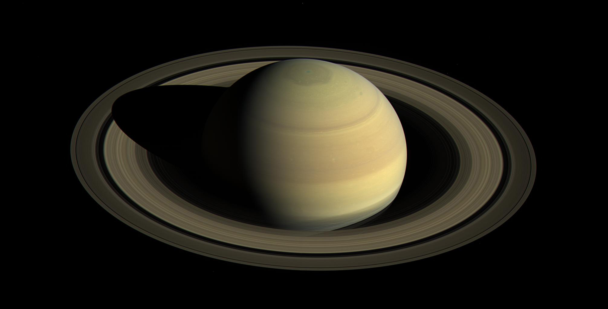 Full view of Saturn and its rings.