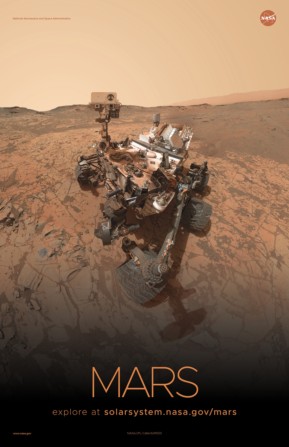 Self portrait of Curiosity rover on Mars.