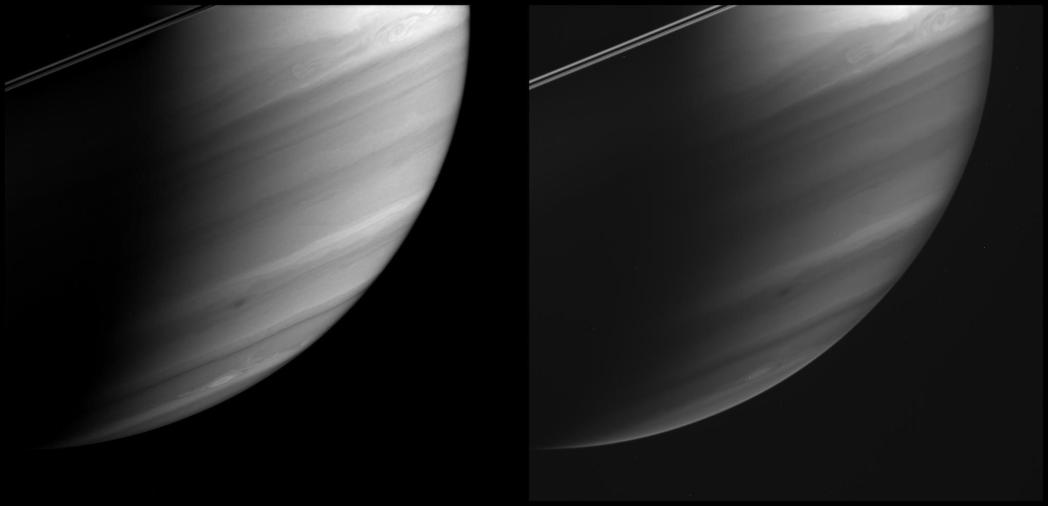 Two views of Saturn