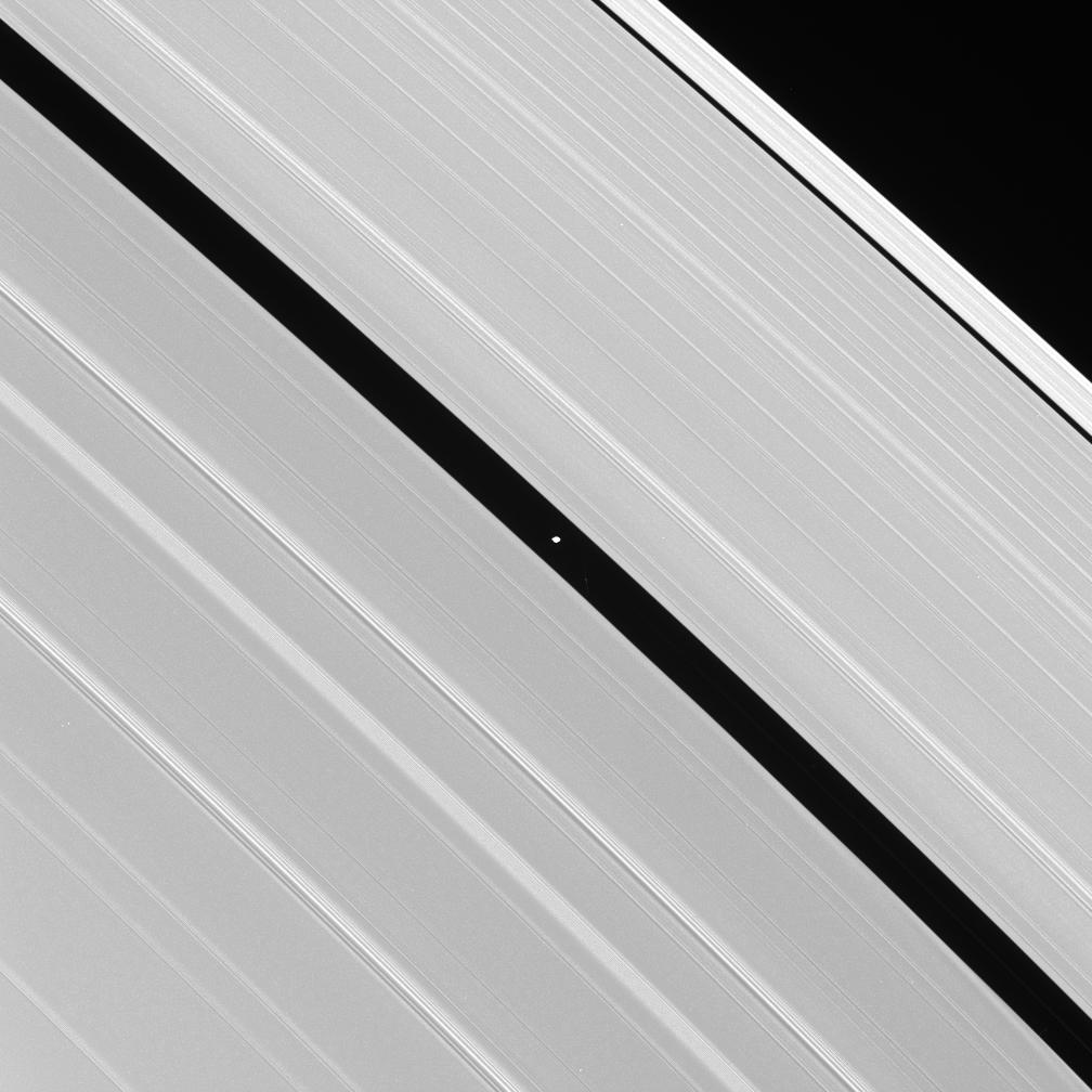 In this image, Saturn's moon Pan occupies the Encke Gap