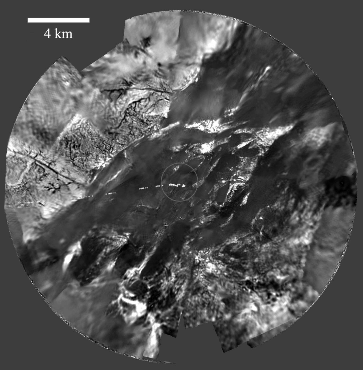 Huygen's view of Titan between 17 and 8 kilometers