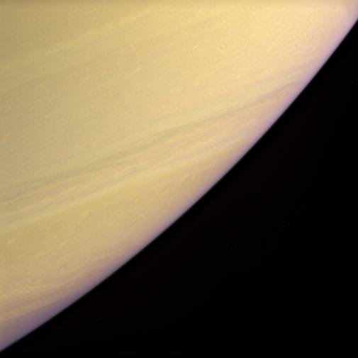 Enhanced-color view of Saturn