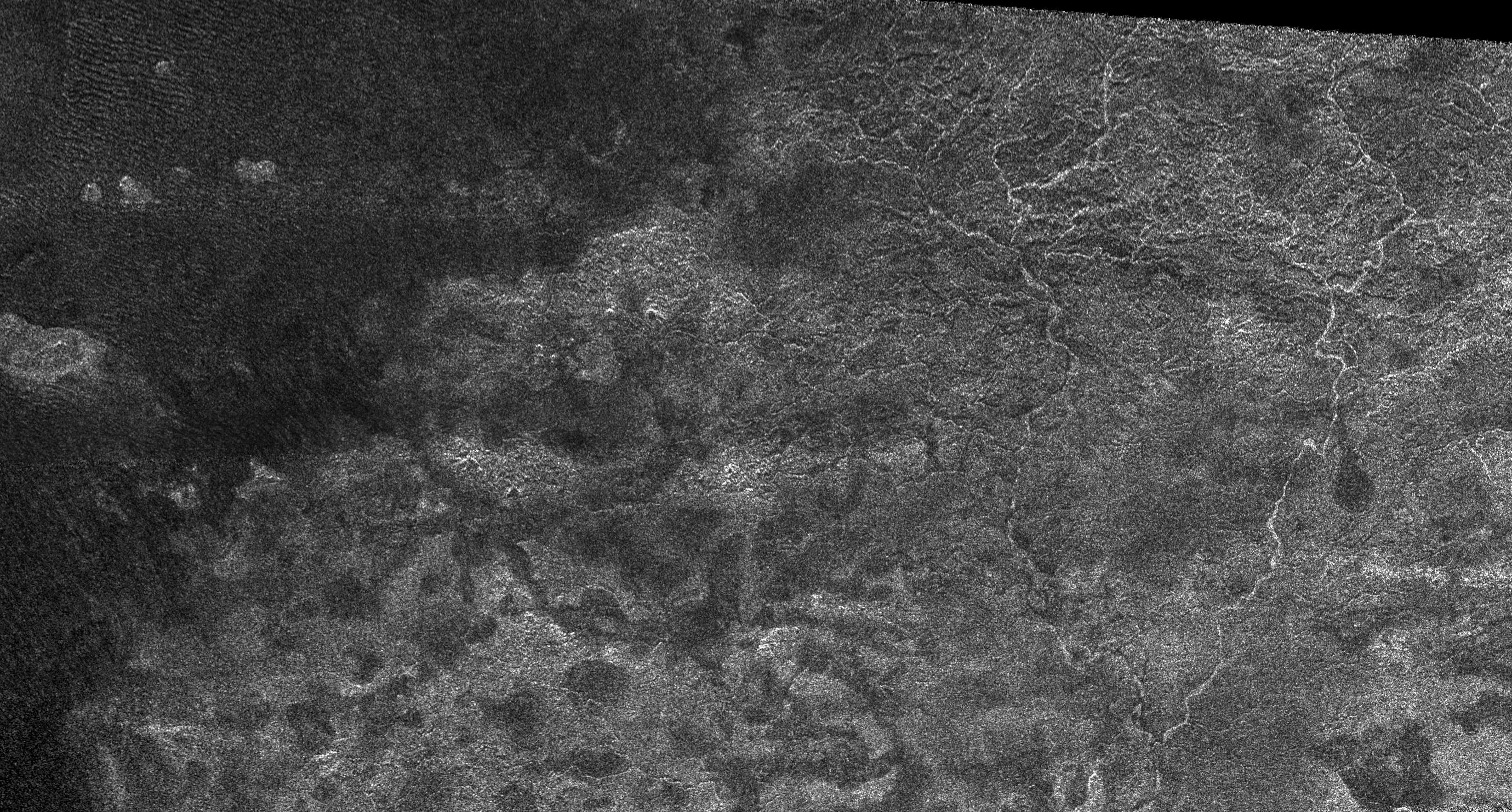This image shows the radar-bright western margin of Xanadu