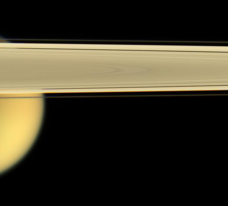 Titan and Saturn's rings