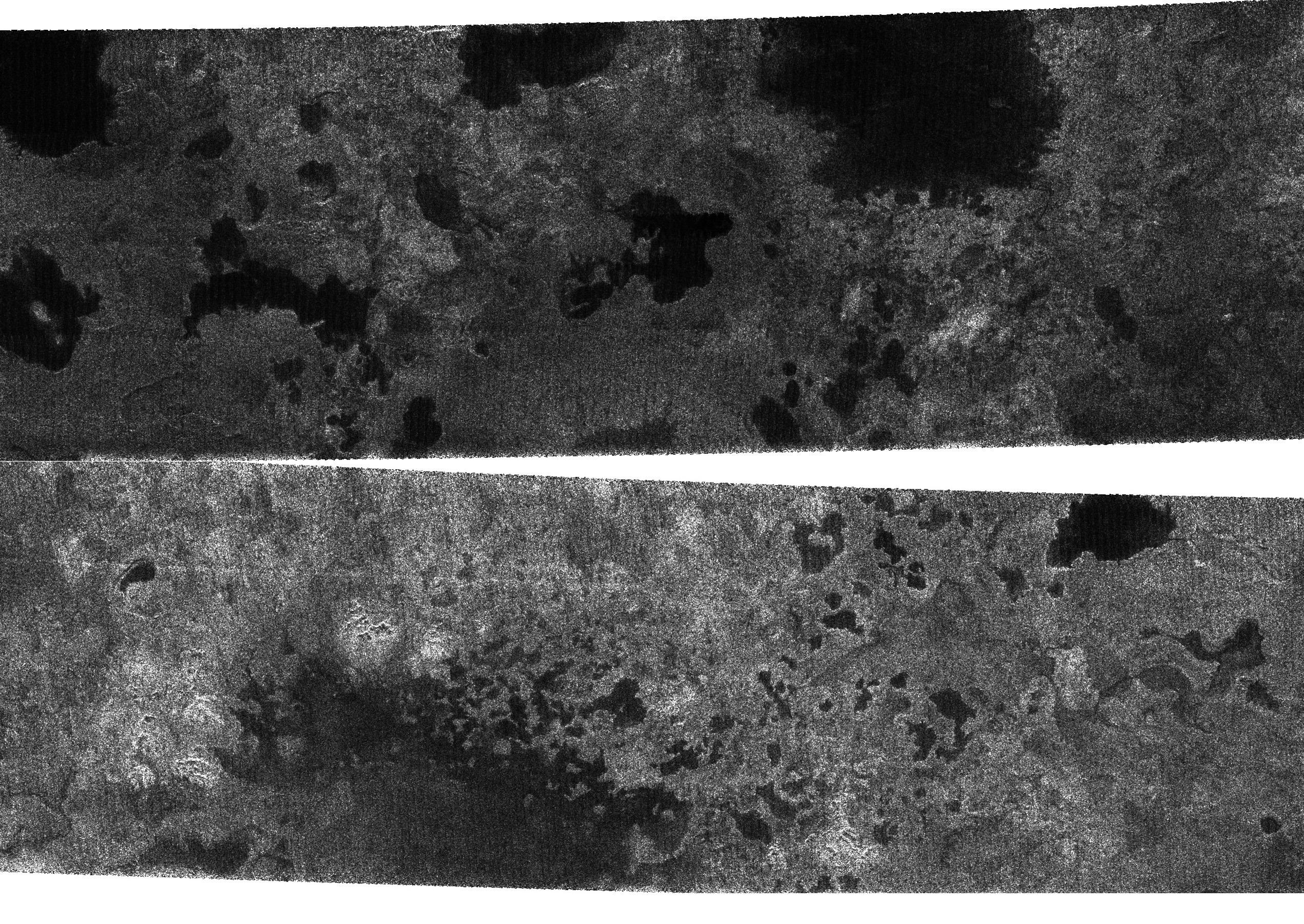 Two radar views of Titan