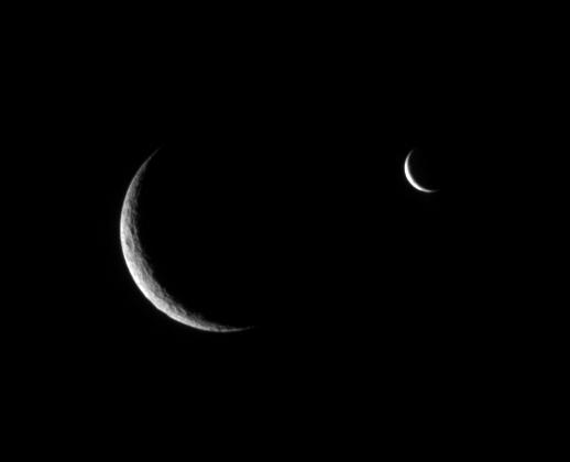 Rhea and Enceladus