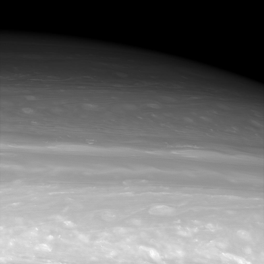 Infrared view toward middle to high northern latitudes on Saturn