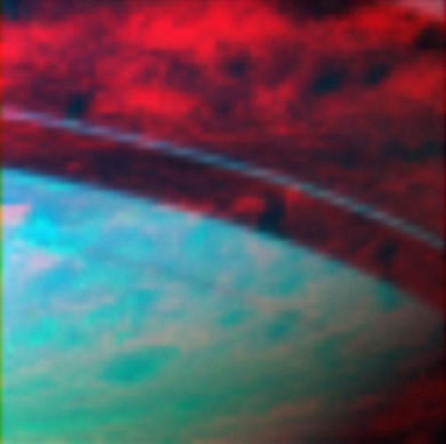 False-color image of Saturn