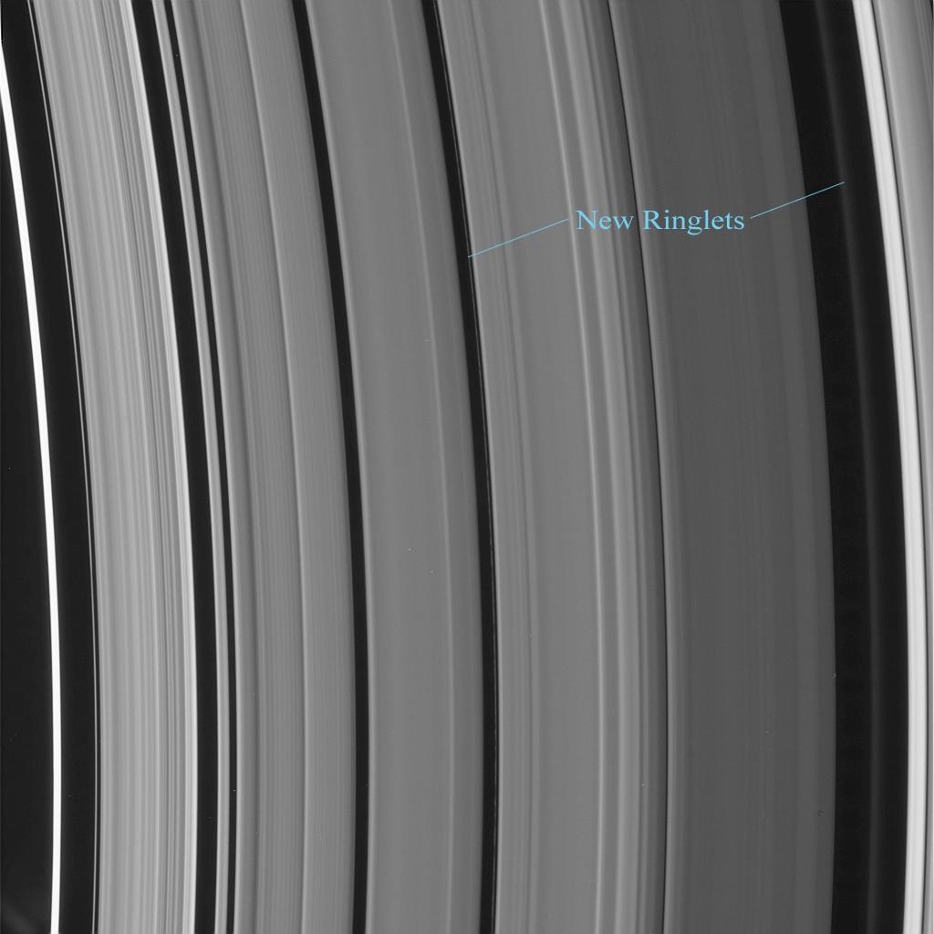 Label indicates new ringlets within Saturn's rings