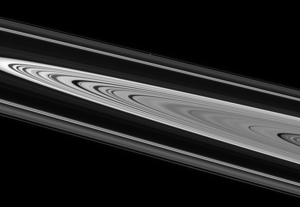 Saturn's rings and the moon Atlas