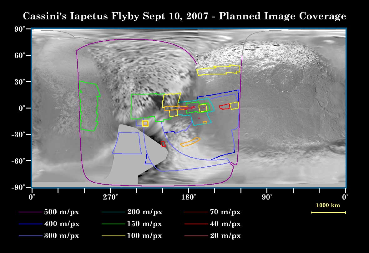 Map of the surface of Iapetus