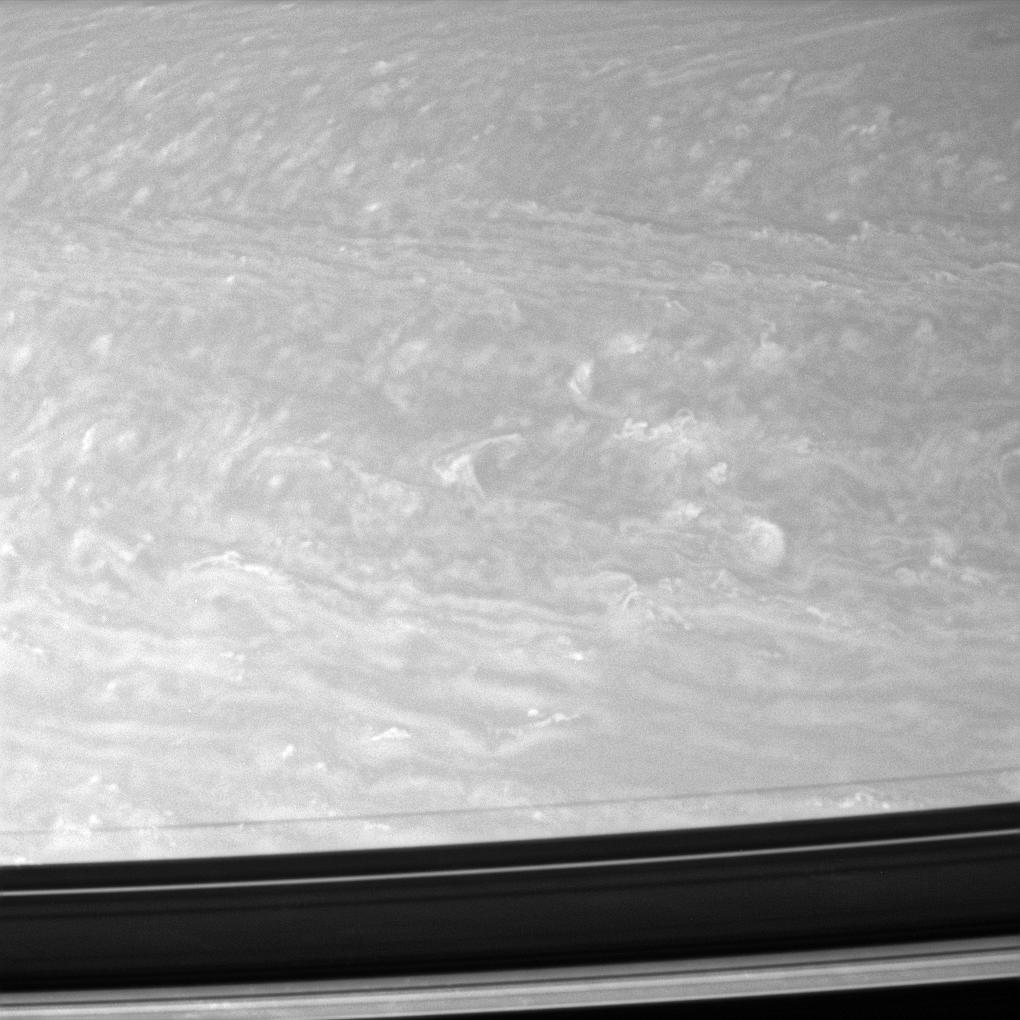 Turbulent winds in the Saturnian north