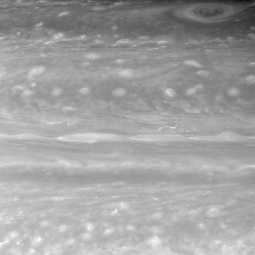 A close-up view of Saturn