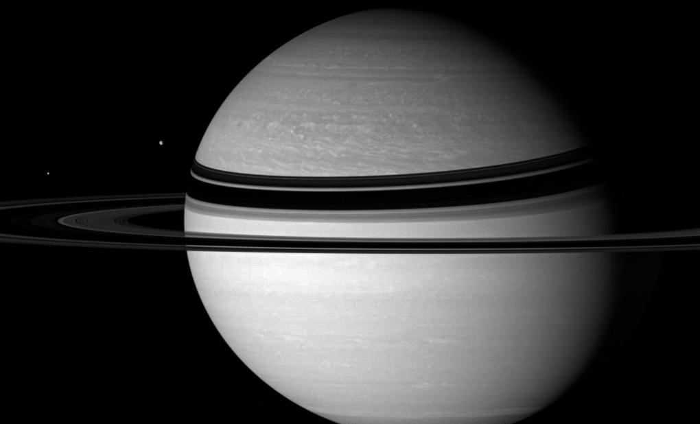 Saturn, Dione and Enceladus