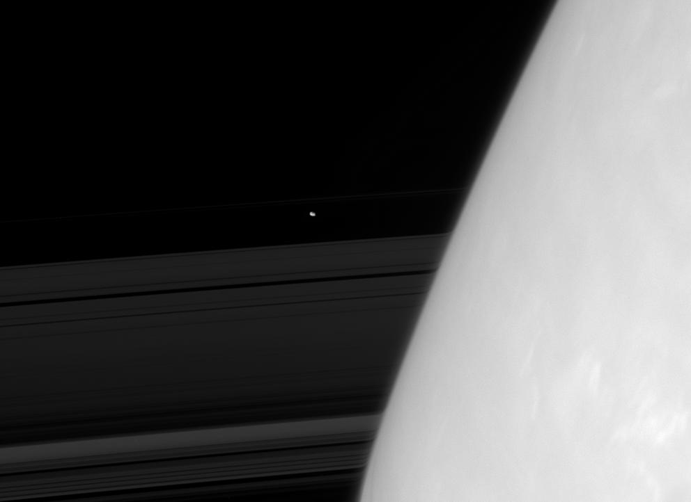 Prometheus, Saturn and its rings