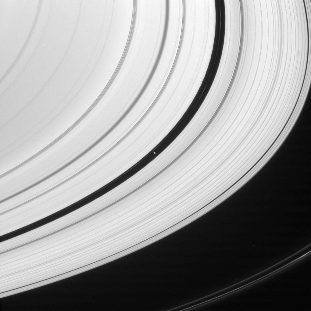 Saturn's A ring and saucer-shaped Pan