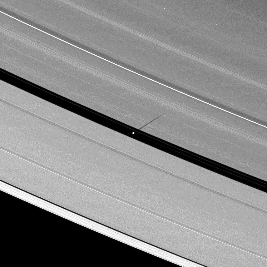 Pan casts a shadow on the A ring