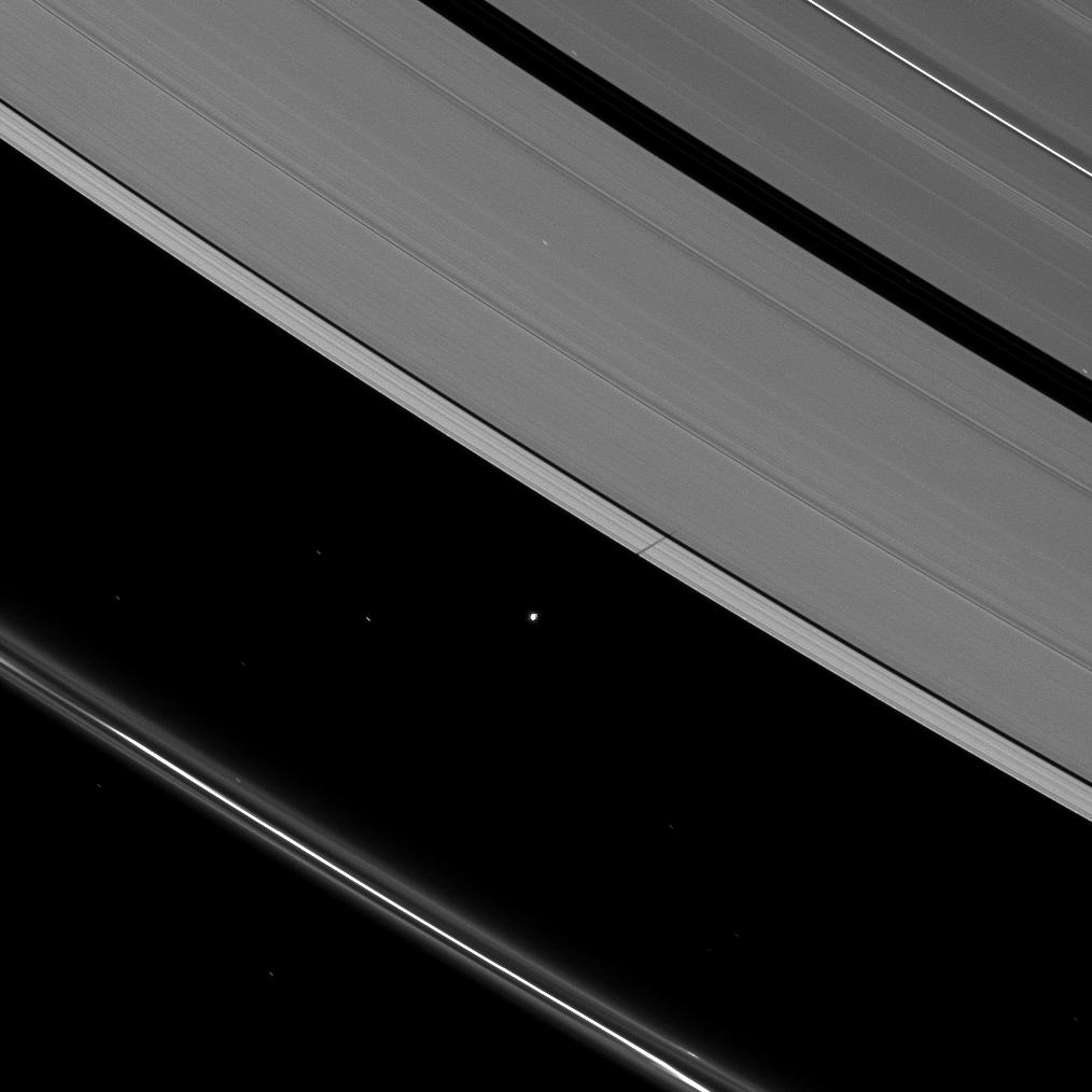 Atlas' shadow on Saturn's rings