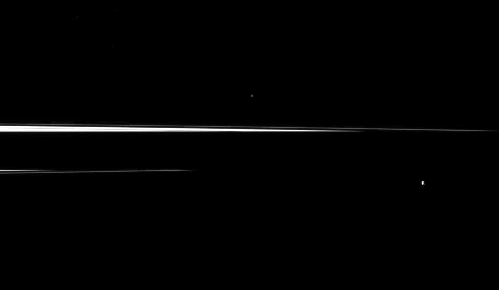 Saturn's rings, Epimetheus and Helene 