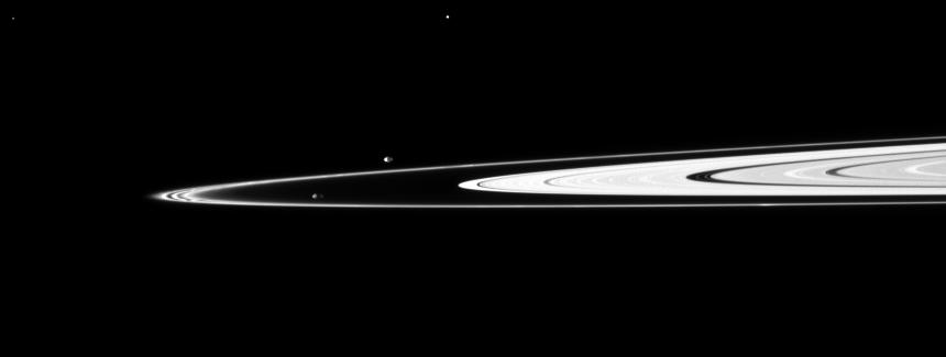 Pandora, Prometheus and Saturn's rings