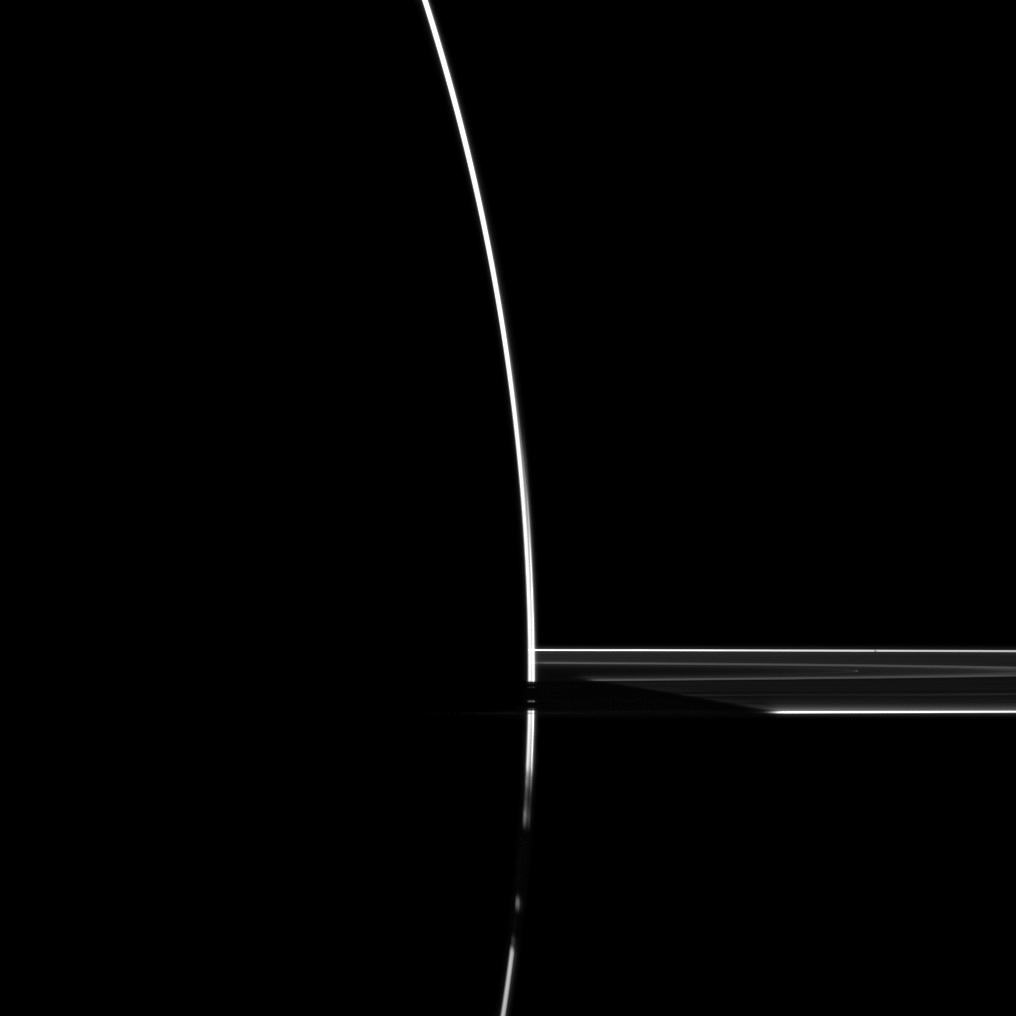 A dramatic image of Saturn and its rings