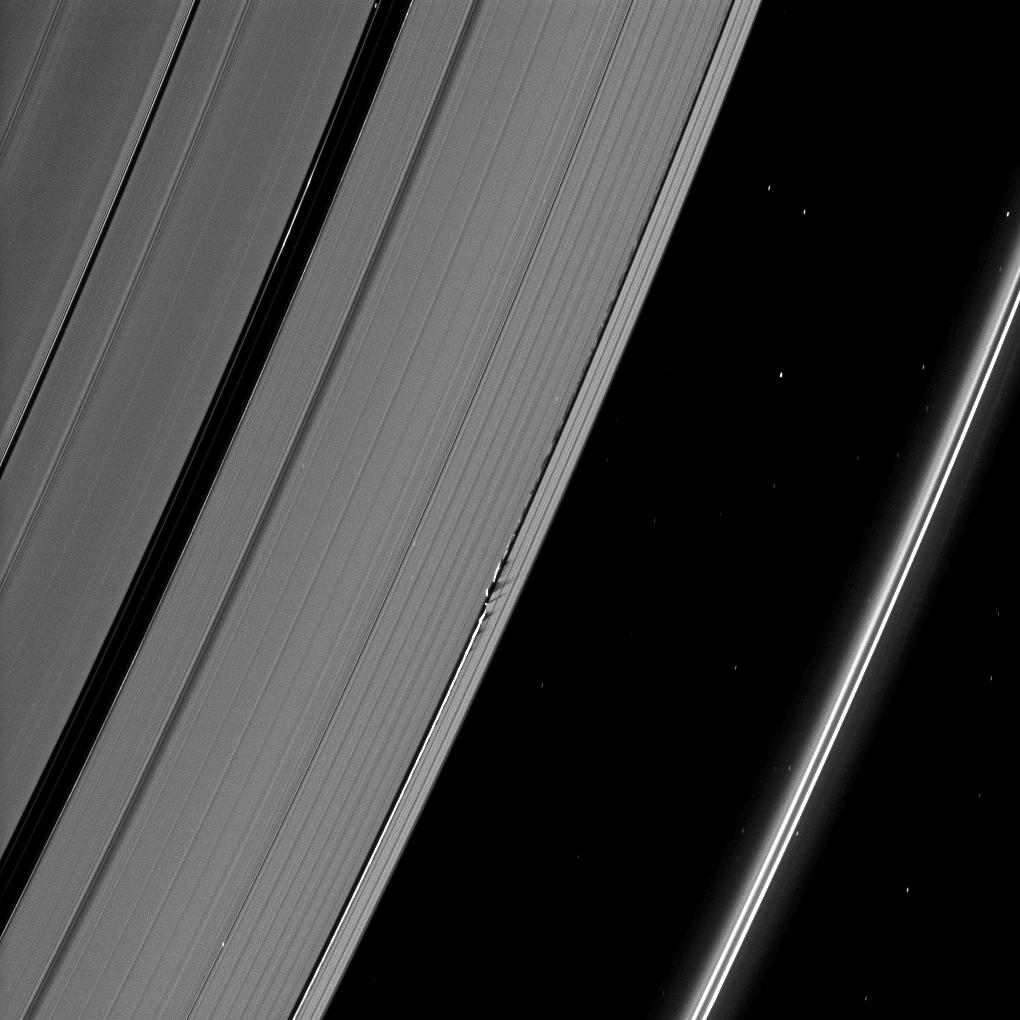 Saturn's rings and shadows cast by Daphnis