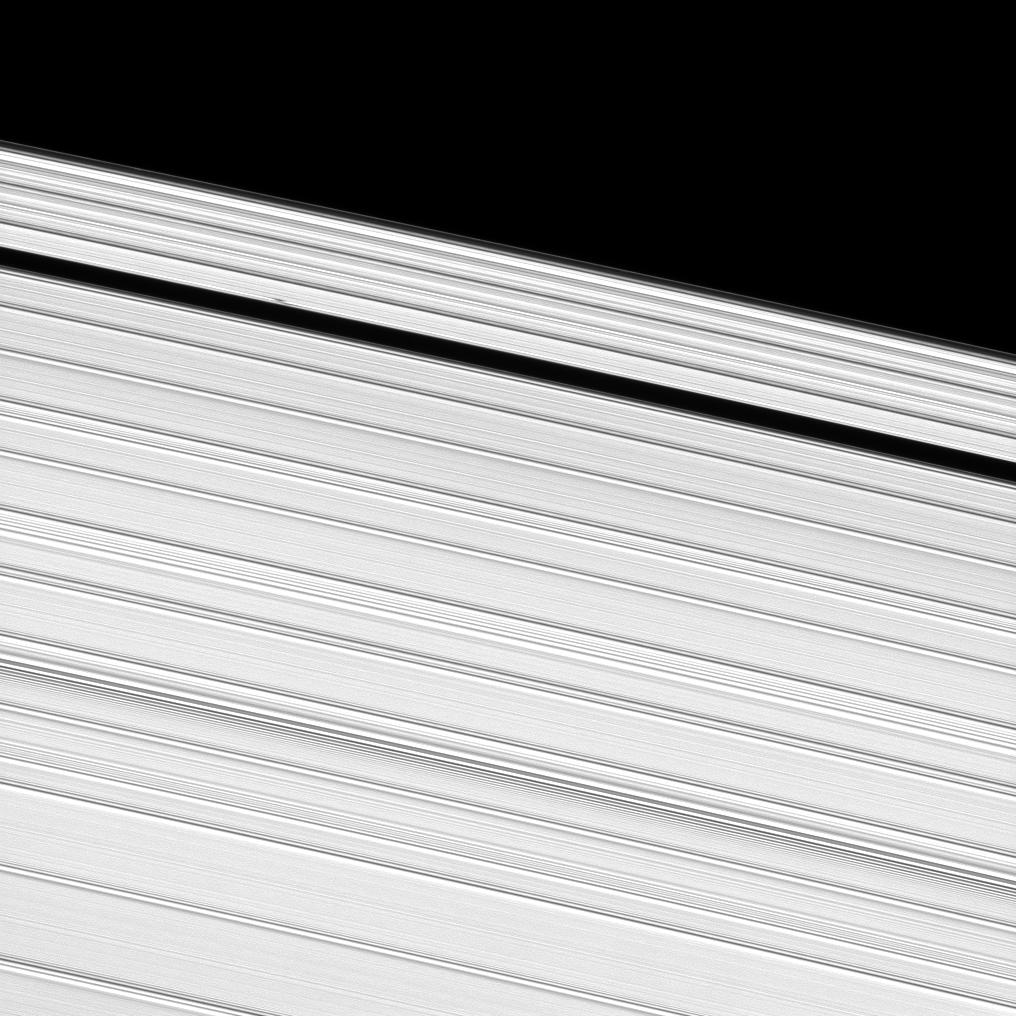 A propeller-shaped structure in Saturn's A ring.