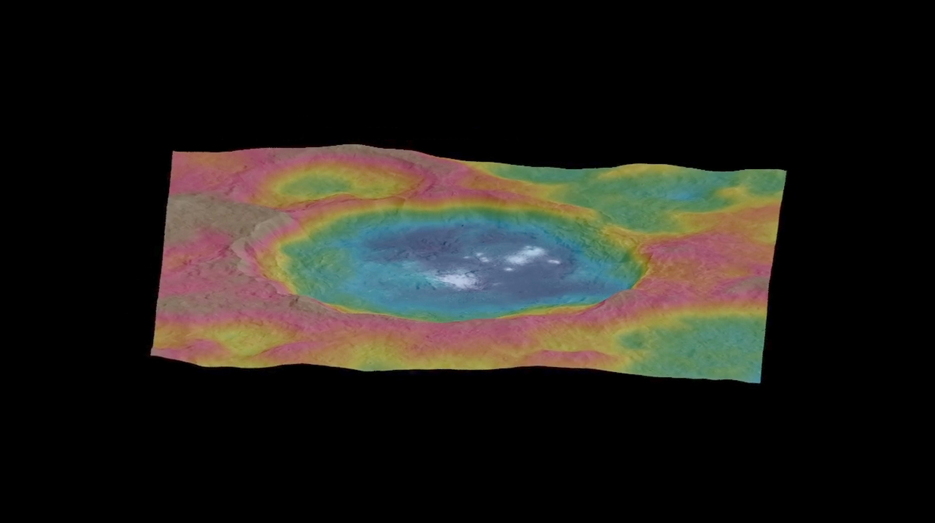Circling Occator -- Topographic Animation