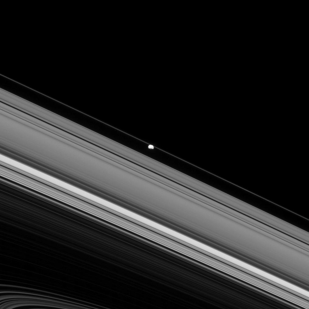 Epimetheus and Saturn's rings