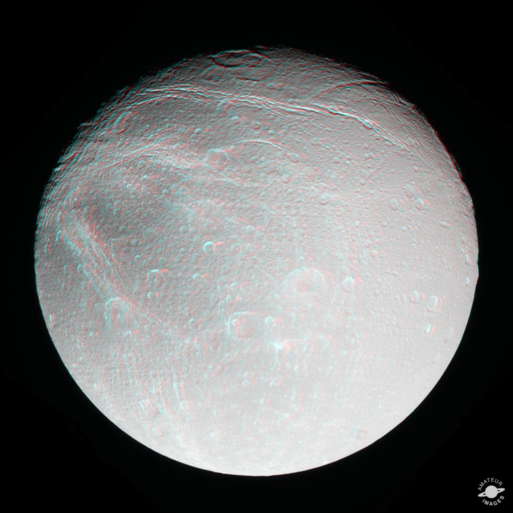 3D anaglyph of Dione