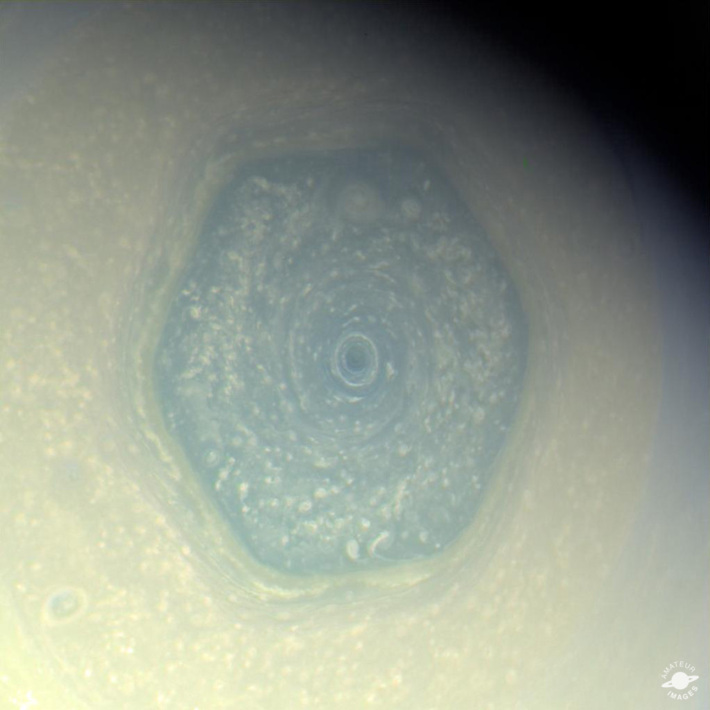 True color view of Saturn’s north polar region
