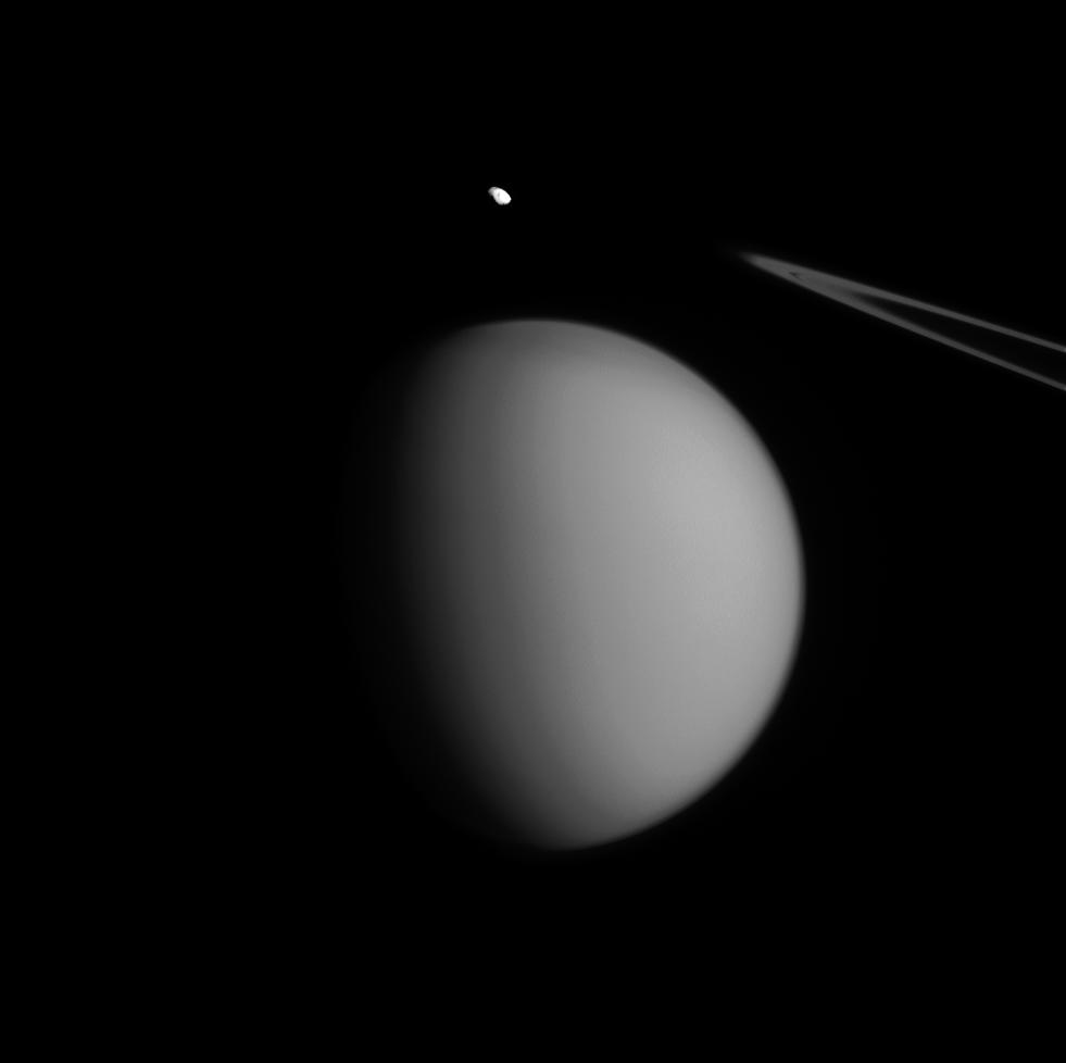 Pandora, Titan and Saturn's rings