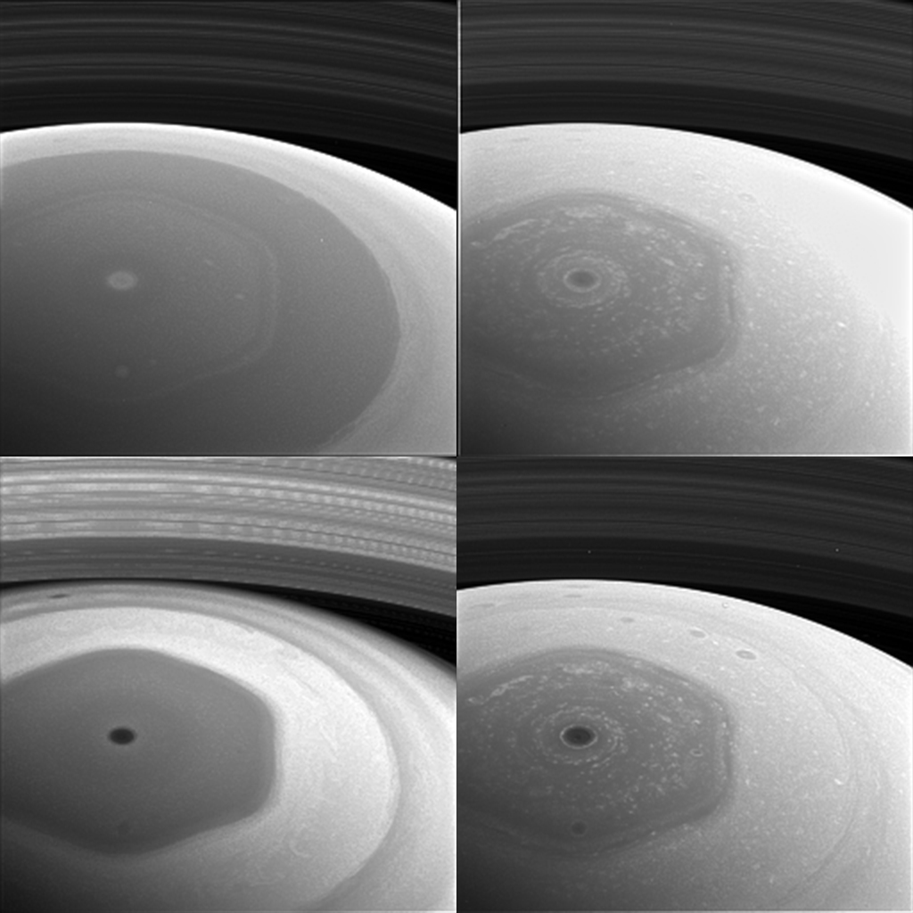 A collage of Saturn images 