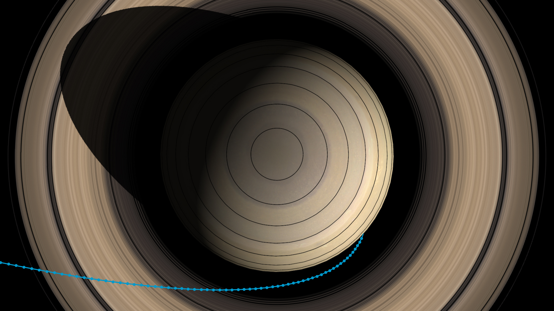 Cassini plunge top view
