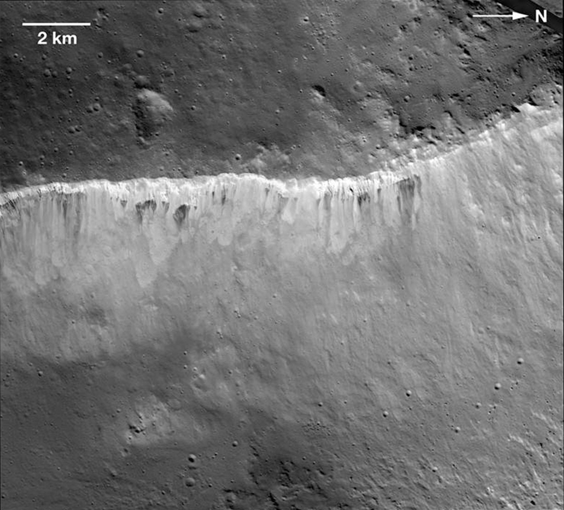 Bright and Dark at West Rim of Marcia Crater