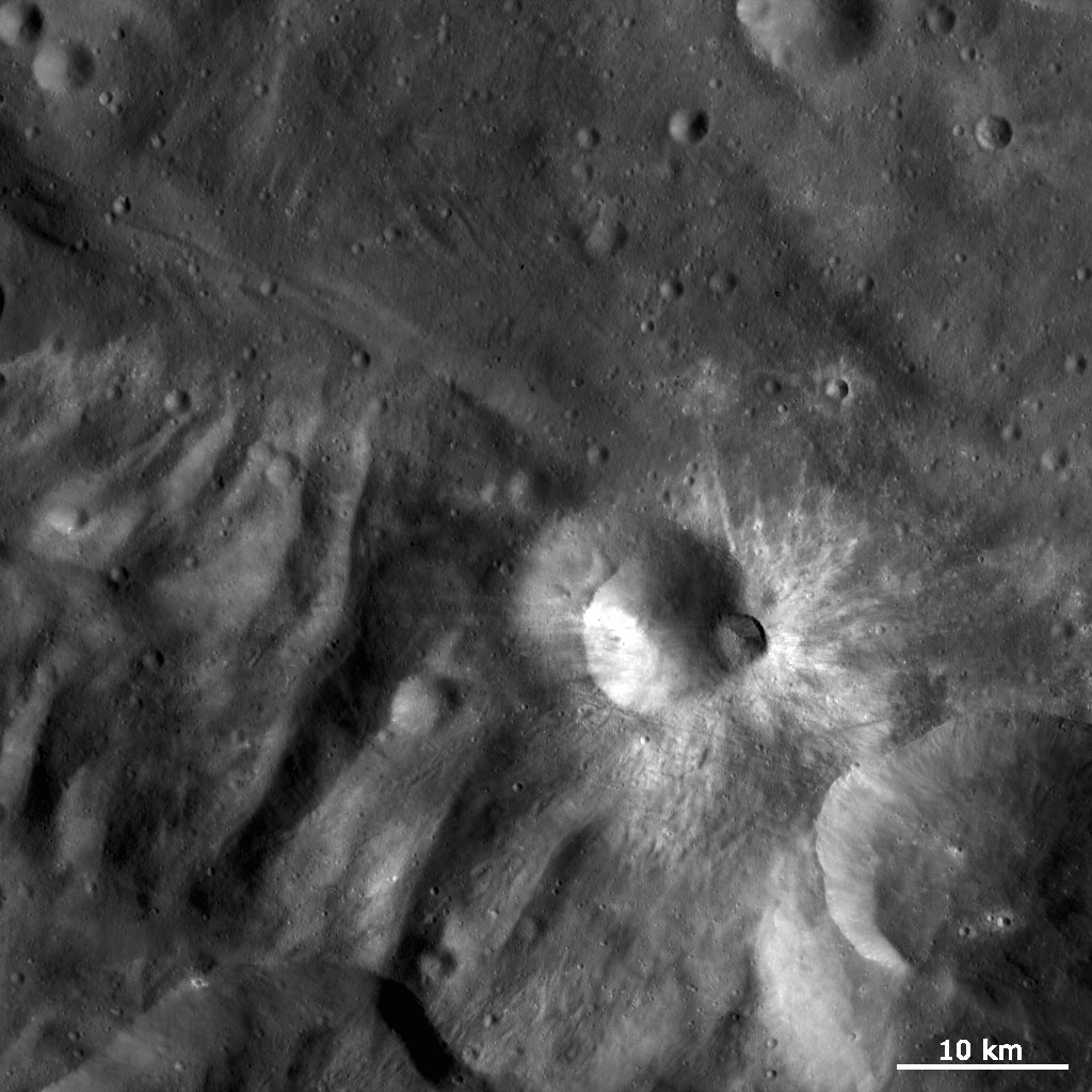 Bright Rayed Craters in Tuccia Quadrangle