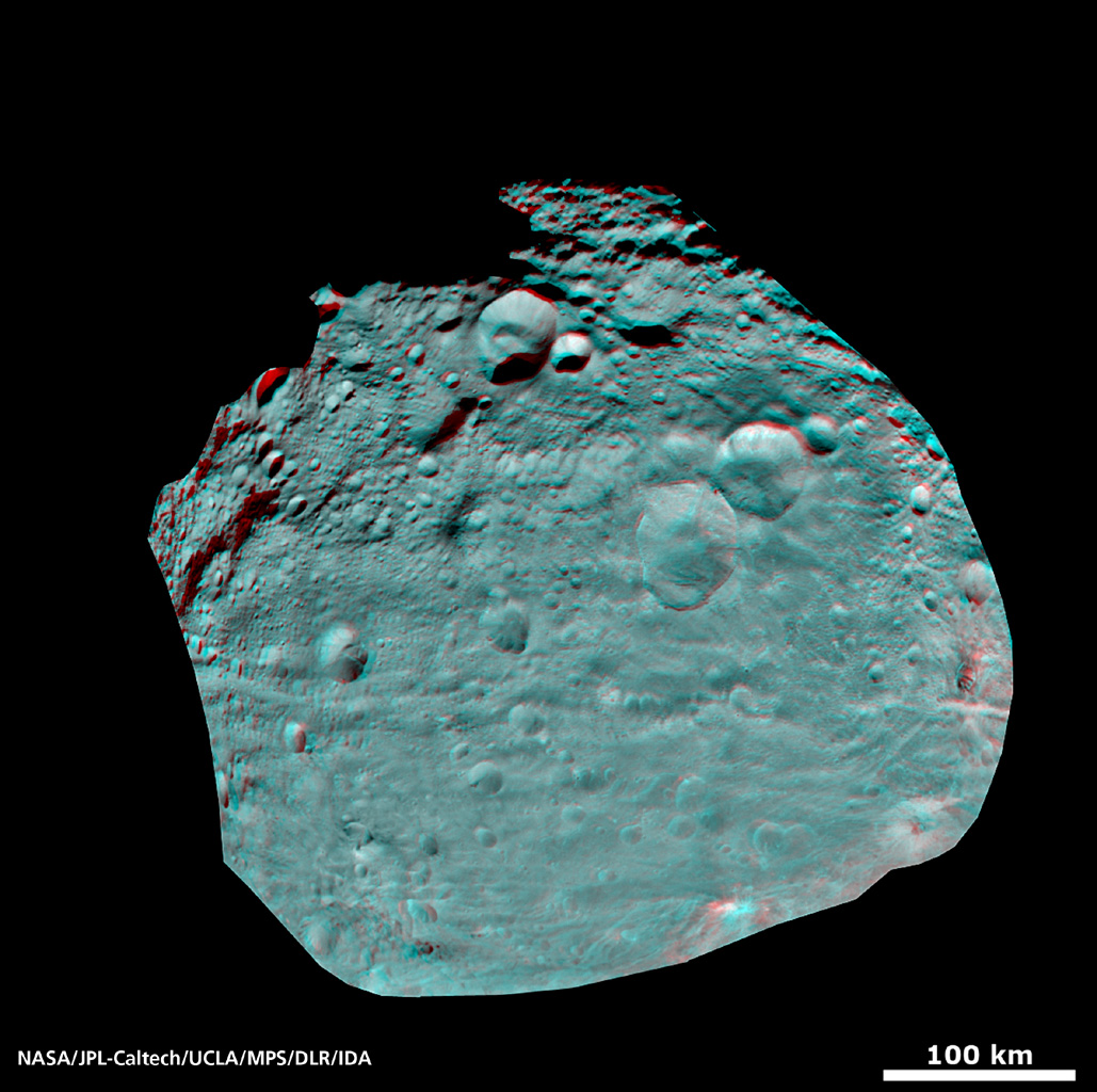 Vesta's Surface in 3-D: An Ancient, Cratered Surface