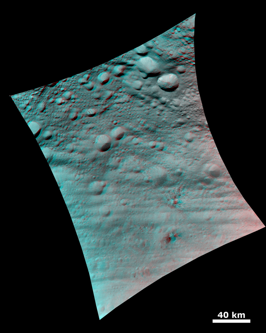 Topography of Densely Cratered Deformed Terrain