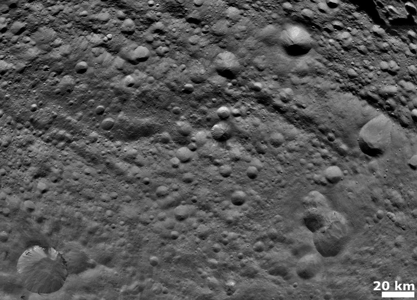 Old and Heavily Cratered Terrain on Vesta
