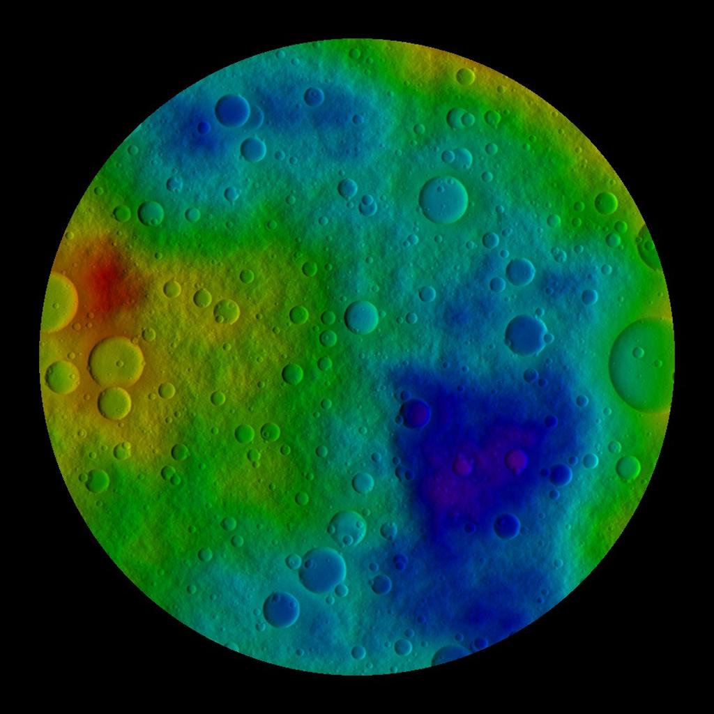 Simulated Vesta from the South Pole