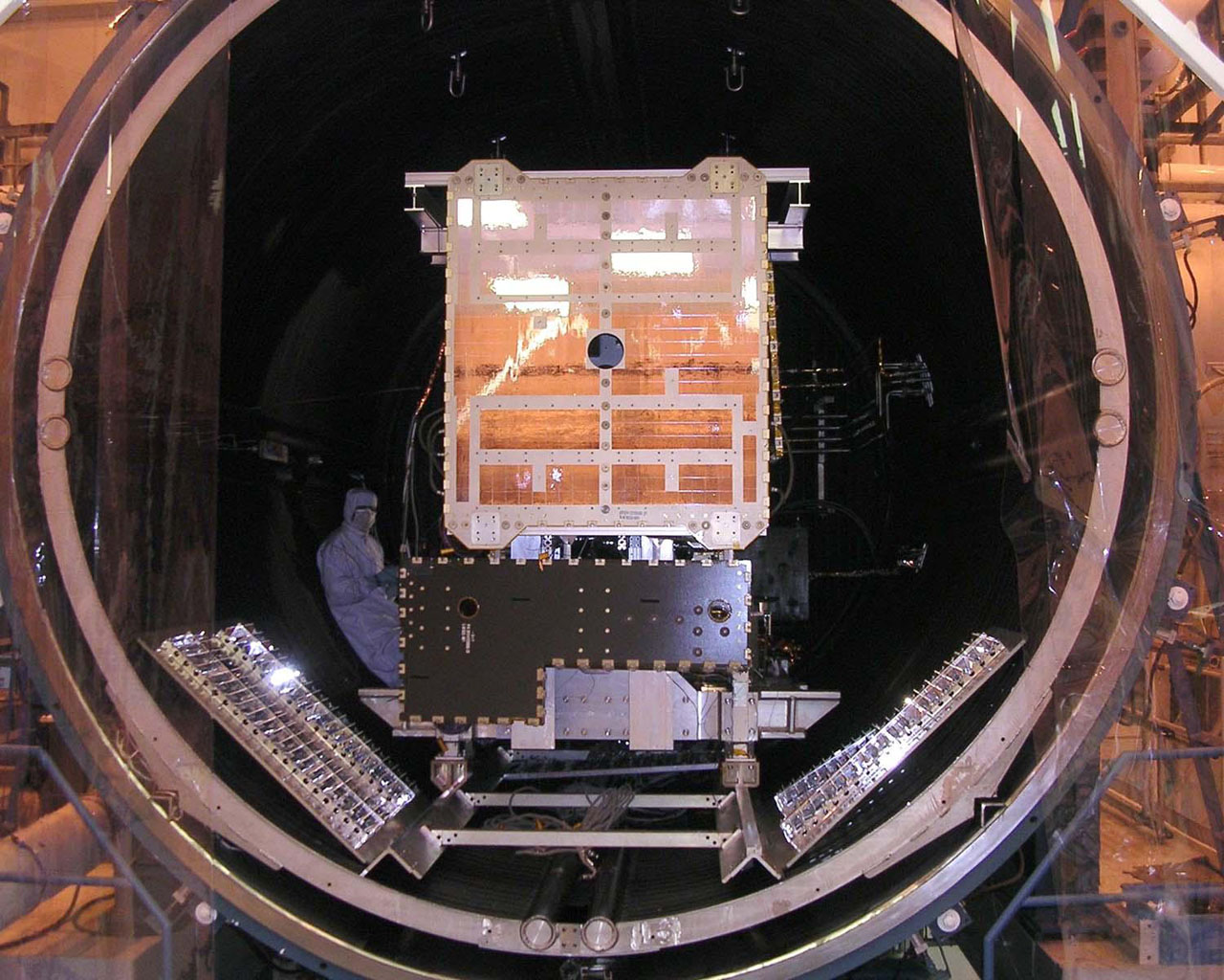 Dawn Spacecraft in Thermal Vacuum Chamber