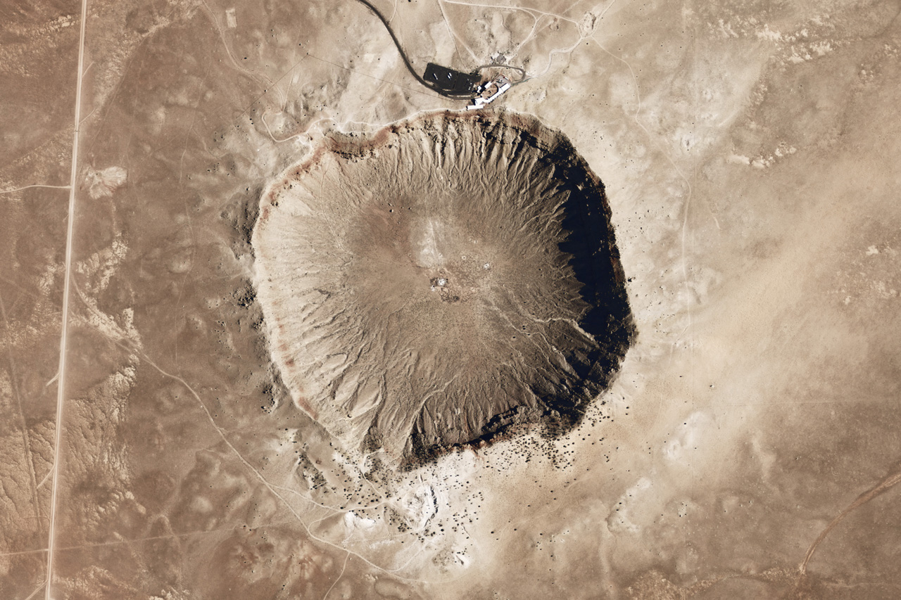 Large impact crater on Earth seen from above.