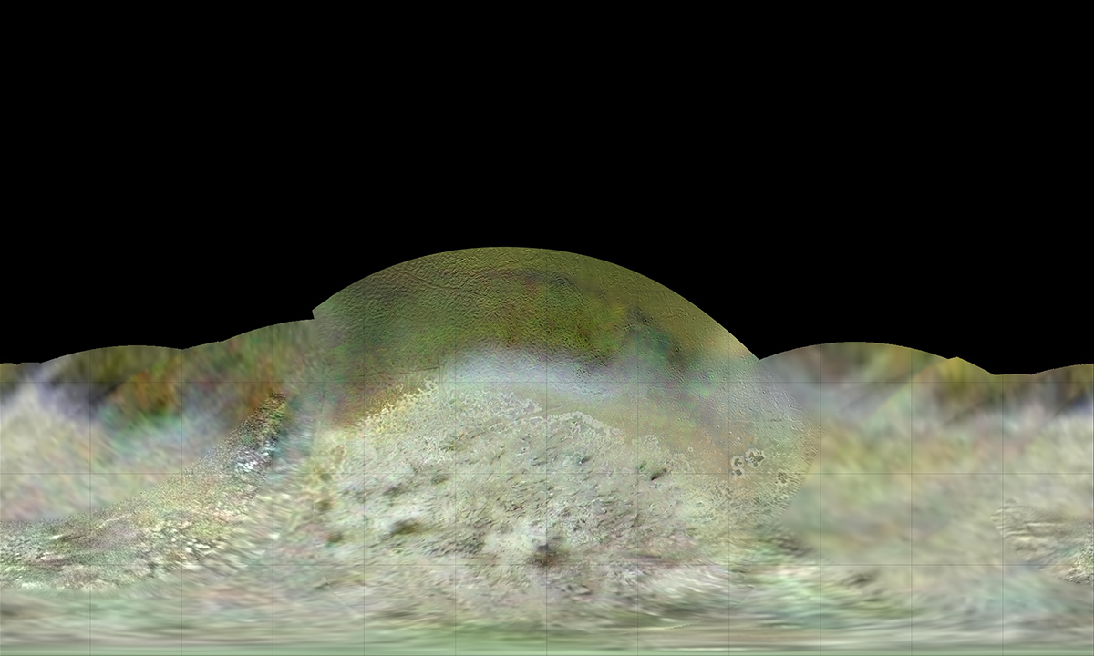 The Voyager 2 spacecraft flew by Triton, a moon of Neptune, in the summer of 1989.