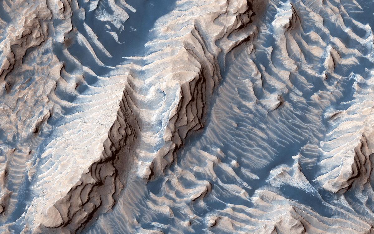 layered hills seen from above