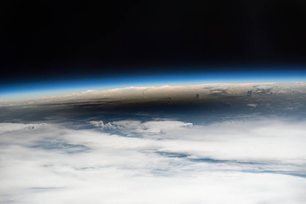 image of solar eclipse from the ISS