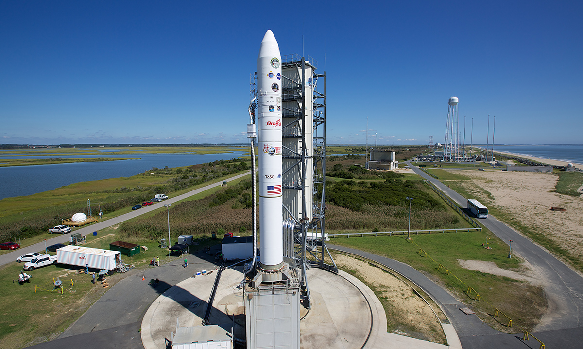 This image shows the Minotaur V rocket that will carry NASA's Lunar Atmosphere and Dust Environment Explorer (LADEE) on a pad at NASA's Wallops Flight Facility at Wallops Island, Va.